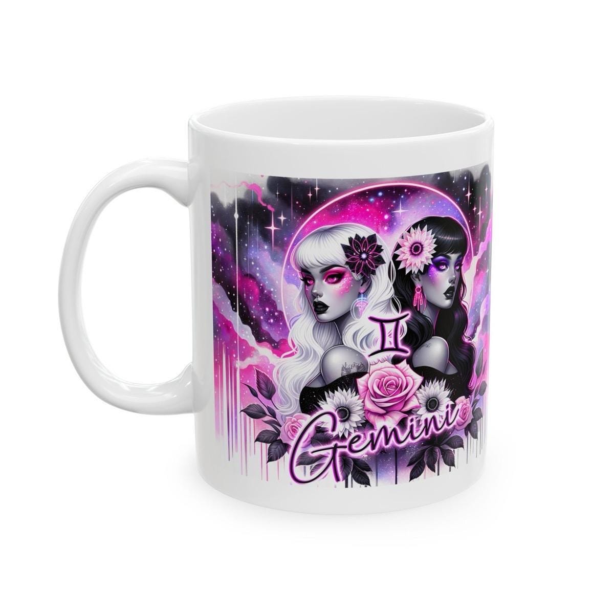 Gemini star sign astrology mug gift - perfect for coffee and tea - tumblers, drinkware cup washable reusable ceramic reuse novelty mugs girl