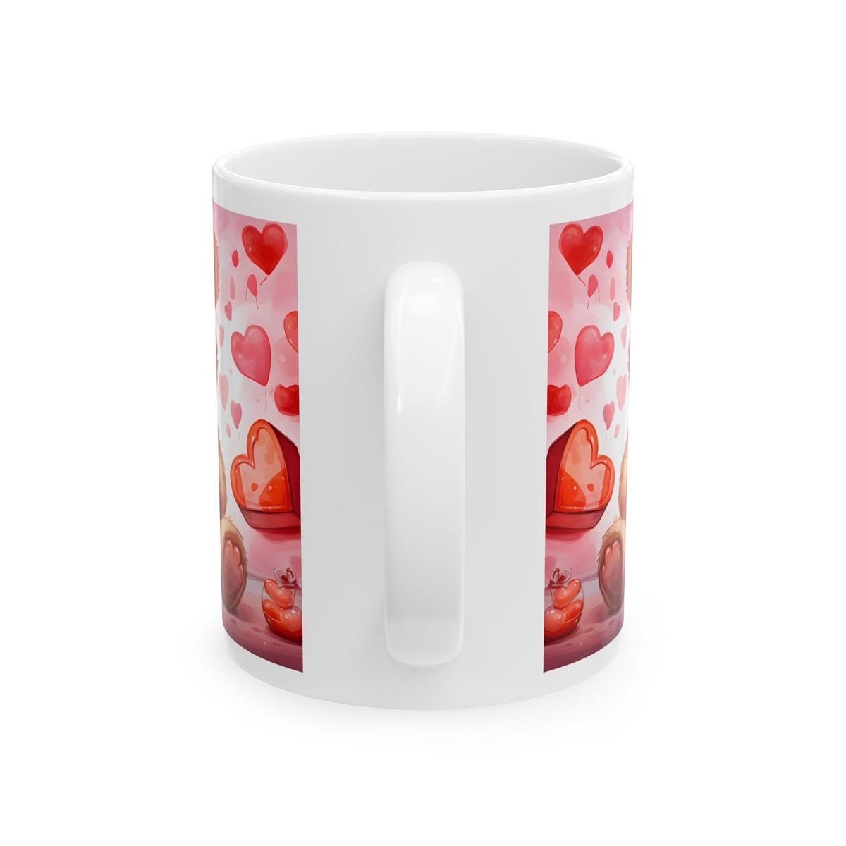 Cute love heart bear christmas mug - perfect xmas gift for girlfriend boyfriend wife husband drinkware washable reusable reuse tumbler cup g