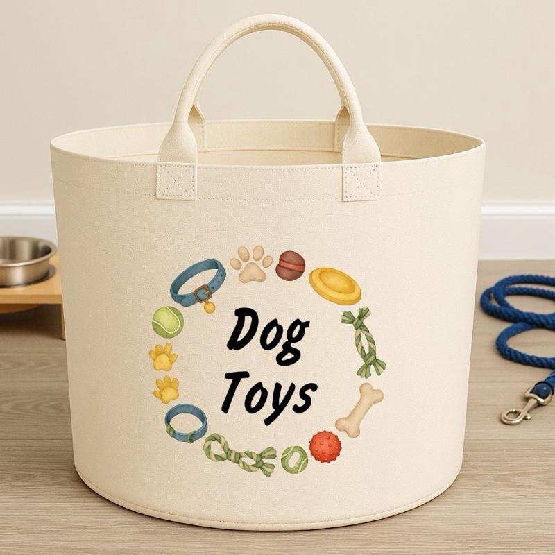 Personalised dog toys basket storage Felt Trug, perfect gifts fun storage basket trugs toy storage cute friend mum book storage dog gifts pets pet puppy storage personalised pet gifts