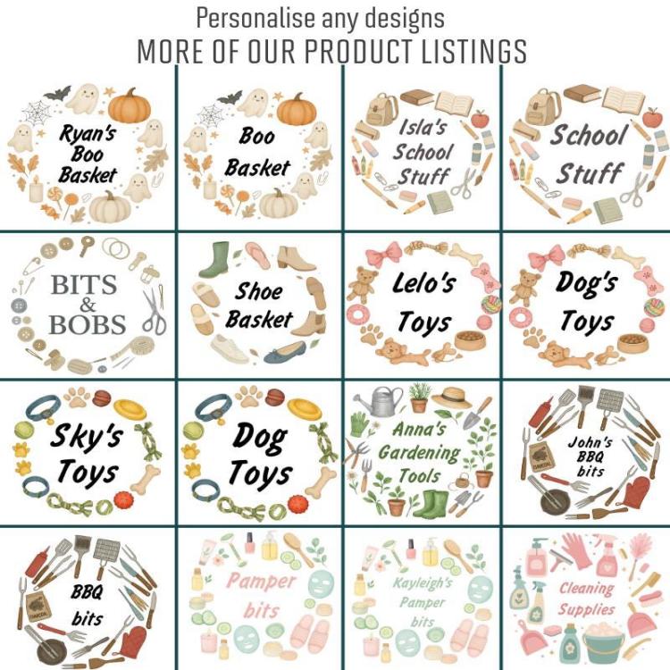 Personalised dog toys basket storage Felt Trug, perfect gifts fun storage basket trugs toy storage cute friend mum book storage dog gifts pets pet puppy storage personalised pet gifts