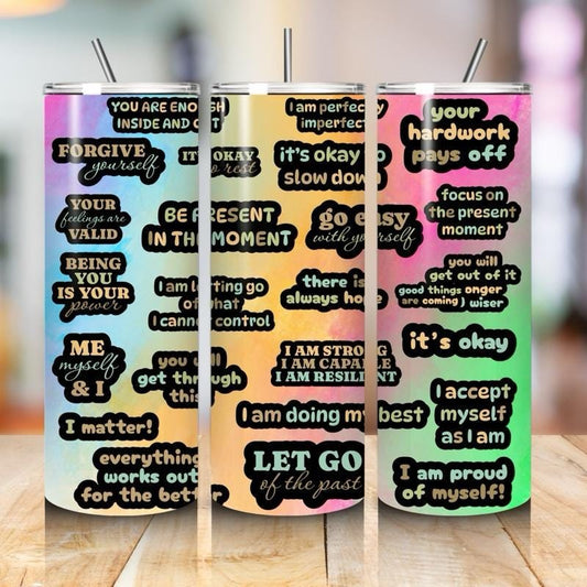 Self love - mental health - 20oz girly tumbler style - perfect for any occasion drinkware flasks mug bottles water bottles bottled stylish b