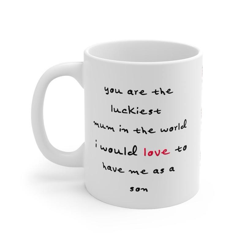 Cute mug - funny mother's day gift from son - drinkware washable reusable cup tumbler ceramic reuse coffee mothers adulthumor cute funny gif