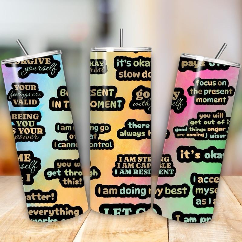 Self love - mental health - 20oz girly tumbler style - perfect for any occasion drinkware flasks mug bottles water bottles bottled stylish b