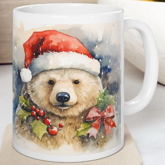 Winter polar bear christmas mug - perfect stocking filler for secret santa - drinkware reusable tumbler cup reuse washable ceramic paddingto
