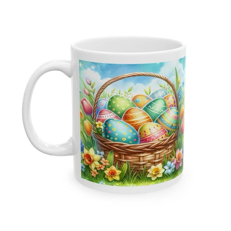 Easter egg mug - cute gift - perfect for hot drinks - drinkware, tumblers cup bottles reusable washable portable reuse ceramic coffee easter