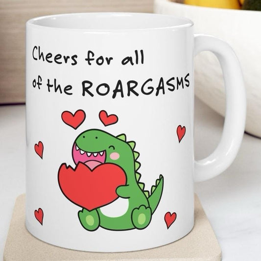 Funny roar mug for valentine's day gift - perfect cup for a happy valentine's day - drinkware tumblers reusable washable ceramic reuse coffe