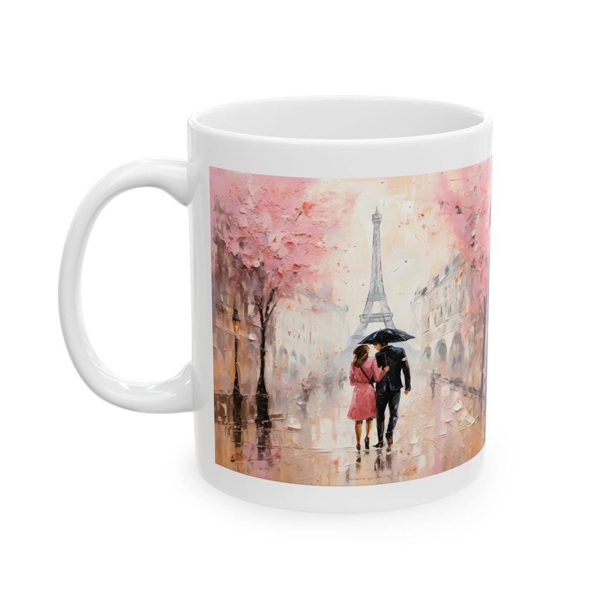 Paris gift mug with couple on it - xmas christmas valentines gifts mugs for boyfriend, girlfriend, wife, husband - tumblers, drinkware cup w