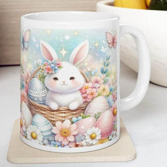 Easter bunny mug - cute gift - perfect for hot drinks - drinkware, tumblers cup bottles reusable washable portable reuse ceramic coffee east