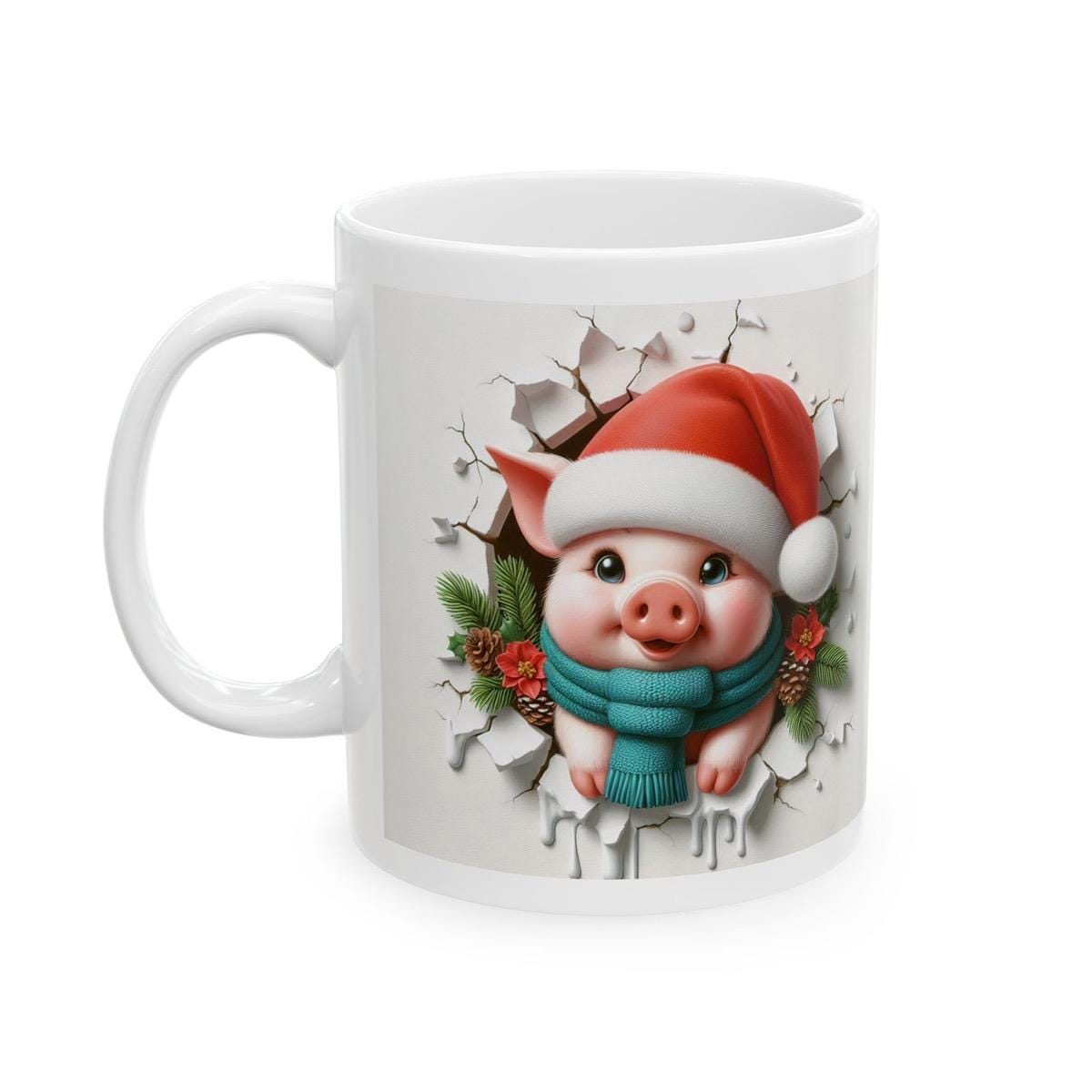 Christmas baby piglet 3d mug - reusable and perfect no for drinks - drinkware ceramic tumblers washable reuse xmas mugs tea festive