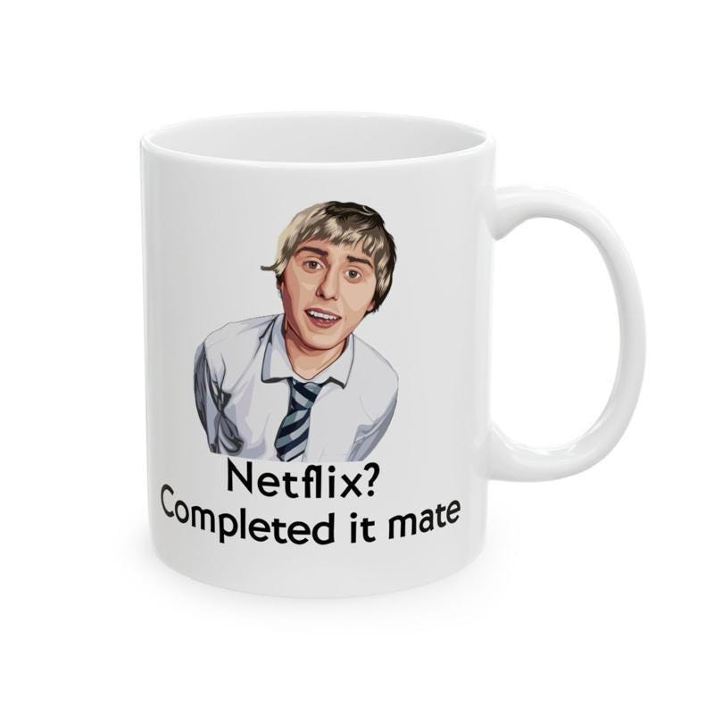 Funny mug - inbetweeners netflix completed it mate mug - funny inbetweeners jay cartwright gift coffee mug drinkware washable reusable tumbl