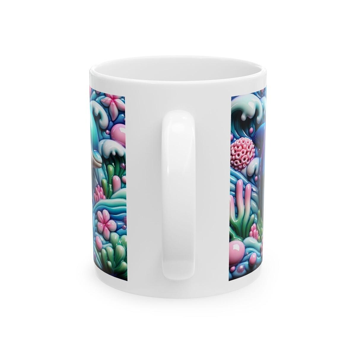 Cute dolphin 3d mug - perfect for your morning drinks - drinkware, cup tumblers ceramic coffee reuse washable reusable xmas mugs tea festive