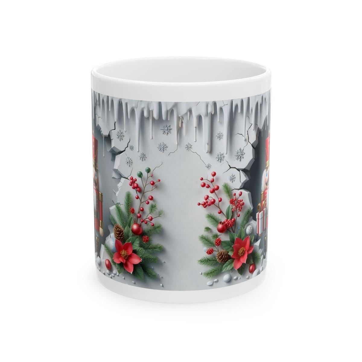Christmas nutcracker 3d mug for festive drinks - drinkware, cup tumblers reusable bottles reuse washable ceramic coffee xmas mugs tea