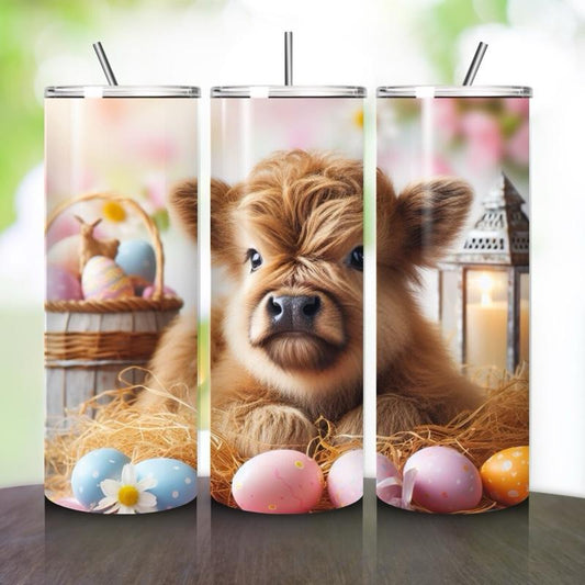Cute highland cow easter 20oz tumbler style - perfect for any occasion drinkware flasks mug bottles water bottles bottled flask bottle insul