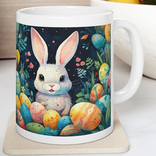 Easter bunny mug - cute gift - perfect for hot drinks - drinkware, tumblers cup bottles reusable washable portable reuse ceramic coffee east