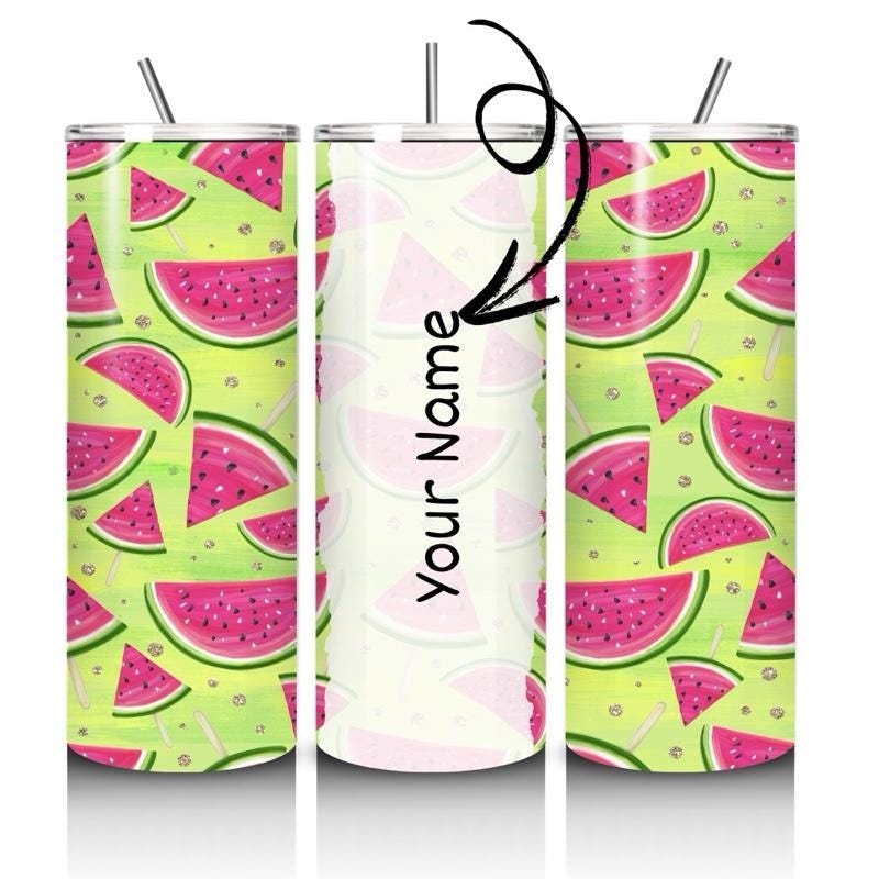 Personalised tumbler watermelon melon style 20oz - perfect for on-the-go hydration - vacuum flask - cup drinkware mug bottles water bottles