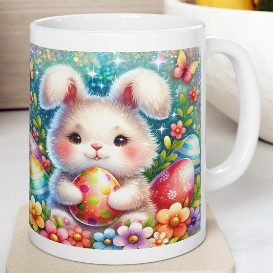 Easter bunny mug - cute gift - perfect for hot drinks - drinkware, tumblers cup bottles reusable washable portable reuse ceramic coffee east