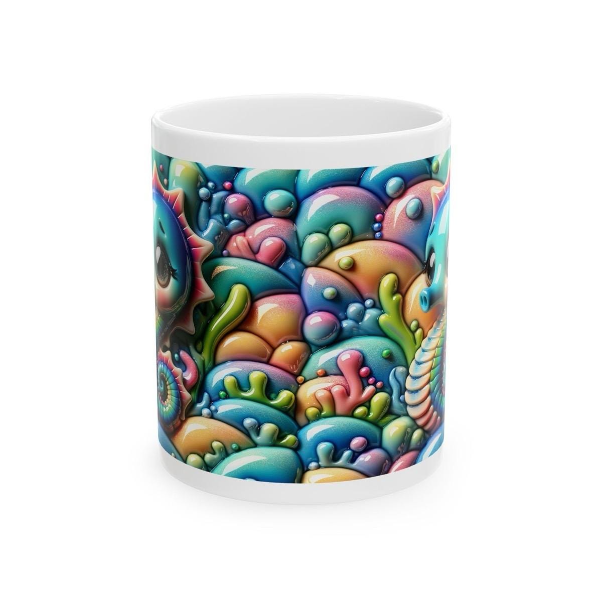 Cute baby seahorse 3d mug - perfect for your morning drinks - drinkware, tumblers cup bottles washable reusable ceramic xmas mugs tea girly