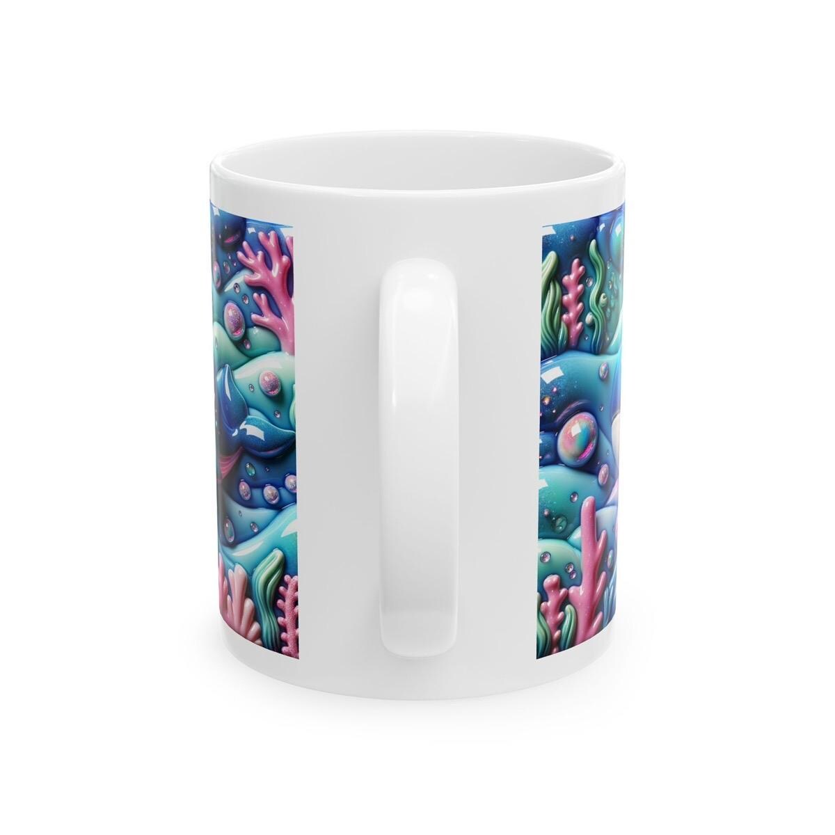 Baby whale 3d ocean mug - gifts drinkware tumbler cup reusable washable ceramic reuse coffee xmas mugs tea festive kids children cute girly