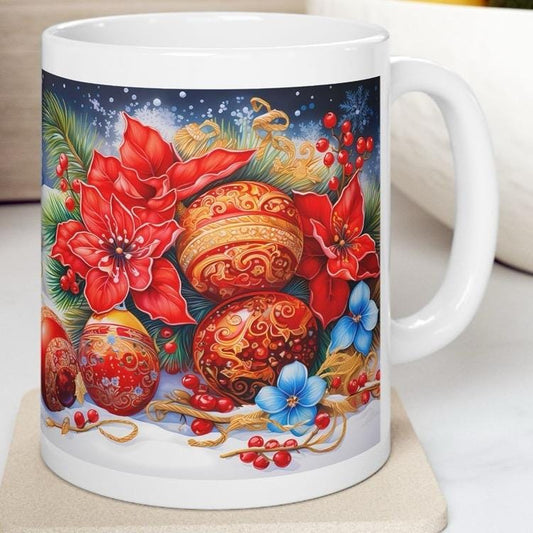 Christmas mug 3d design secret santa stocking filler gift - perfect for the holidays drinkware tumbler reuse reusable washable cup ceramic c