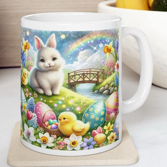 Easter bunny mug - cute gift - perfect for hot drinks - drinkware, tumblers cup bottles reusable washable portable reuse ceramic coffee east