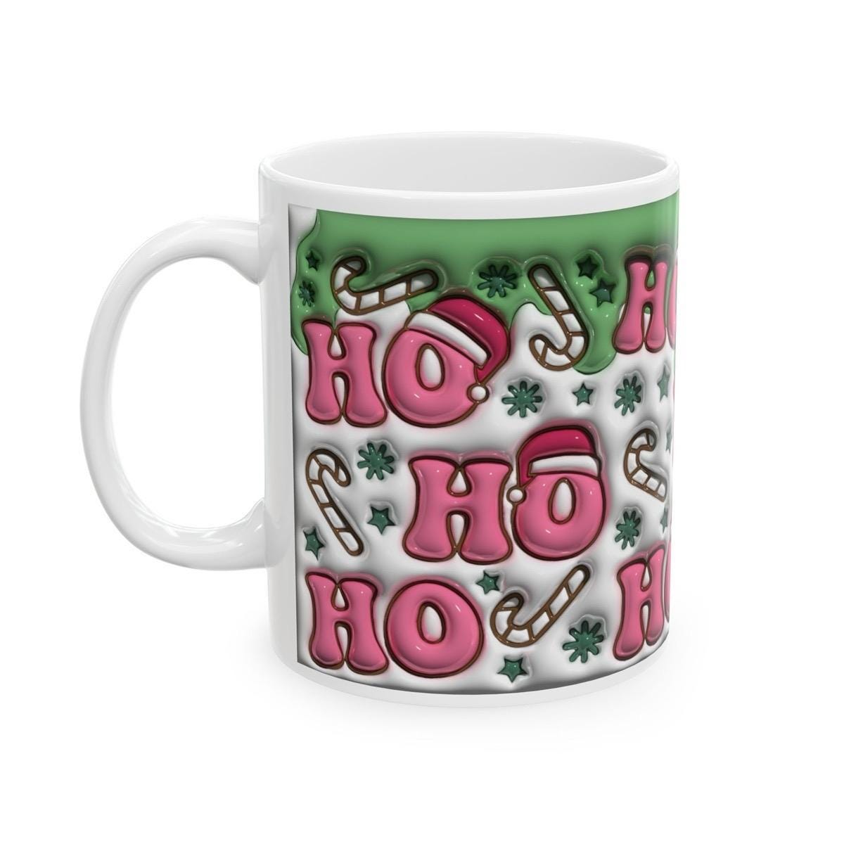 Ho ho ho christmas 3d mug - perfect for hot drinks - tumblers, drinkware cup bottles reusable ceramic washable reuse gift obsession xmas mu