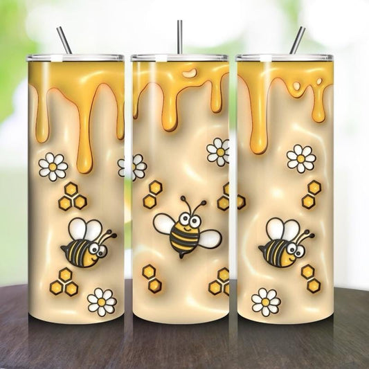 Cute bee 20oz bees girly tumbler style - perfect for any occasion drinkware flasks mug bottles water bottles bottled stylish beverage portab