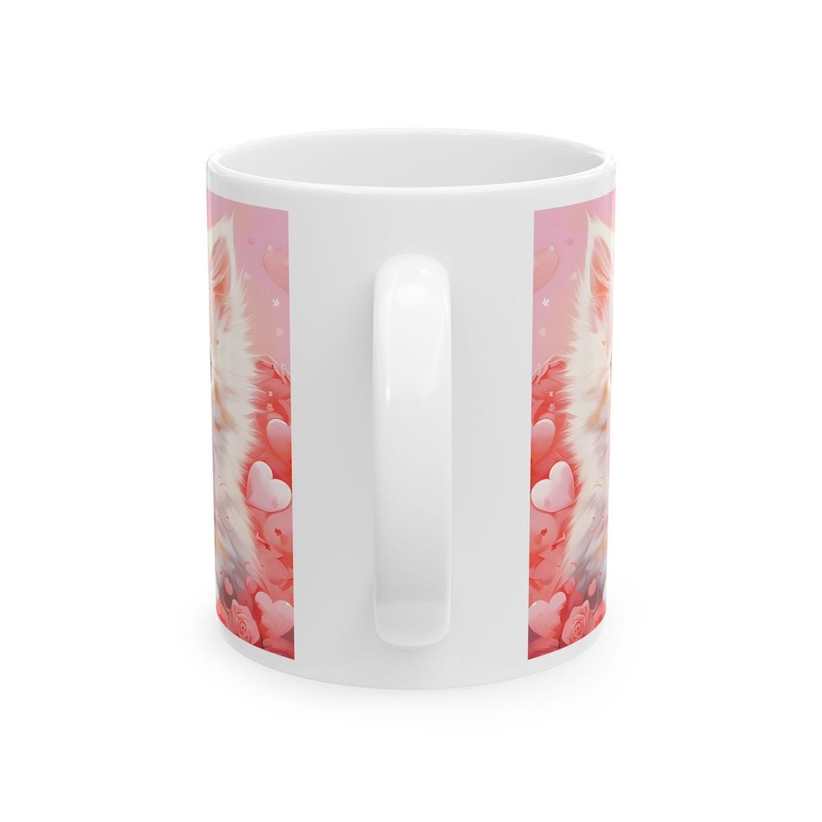 Cute kitten mug gifts for xmas and valentines - perfect for coffee and tea - kitty, drinkware tumblers cup washable ceramic reuse reusable g
