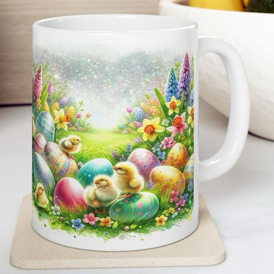 Easter chicks mug - cute gift - perfect for hot drinks - drinkware, tumblers cup bottles reusable washable portable reuse ceramic coffee eas