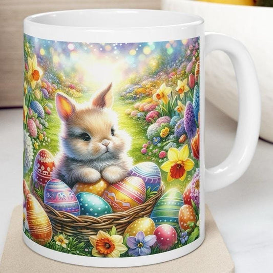 Easter bunny mug - cute gift for kids - perfect for hot drinks - drinkware, tumblers cup bottles reusable washable portable reuse ceramic co