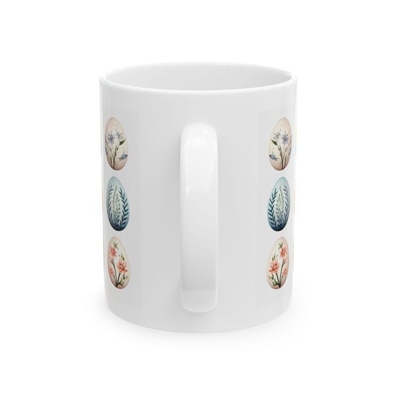 Floral easter egg mug - cute gift - perfect for hot drinks - drinkware, tumblers cup bottles reusable washable portable reuse ceramic coffee