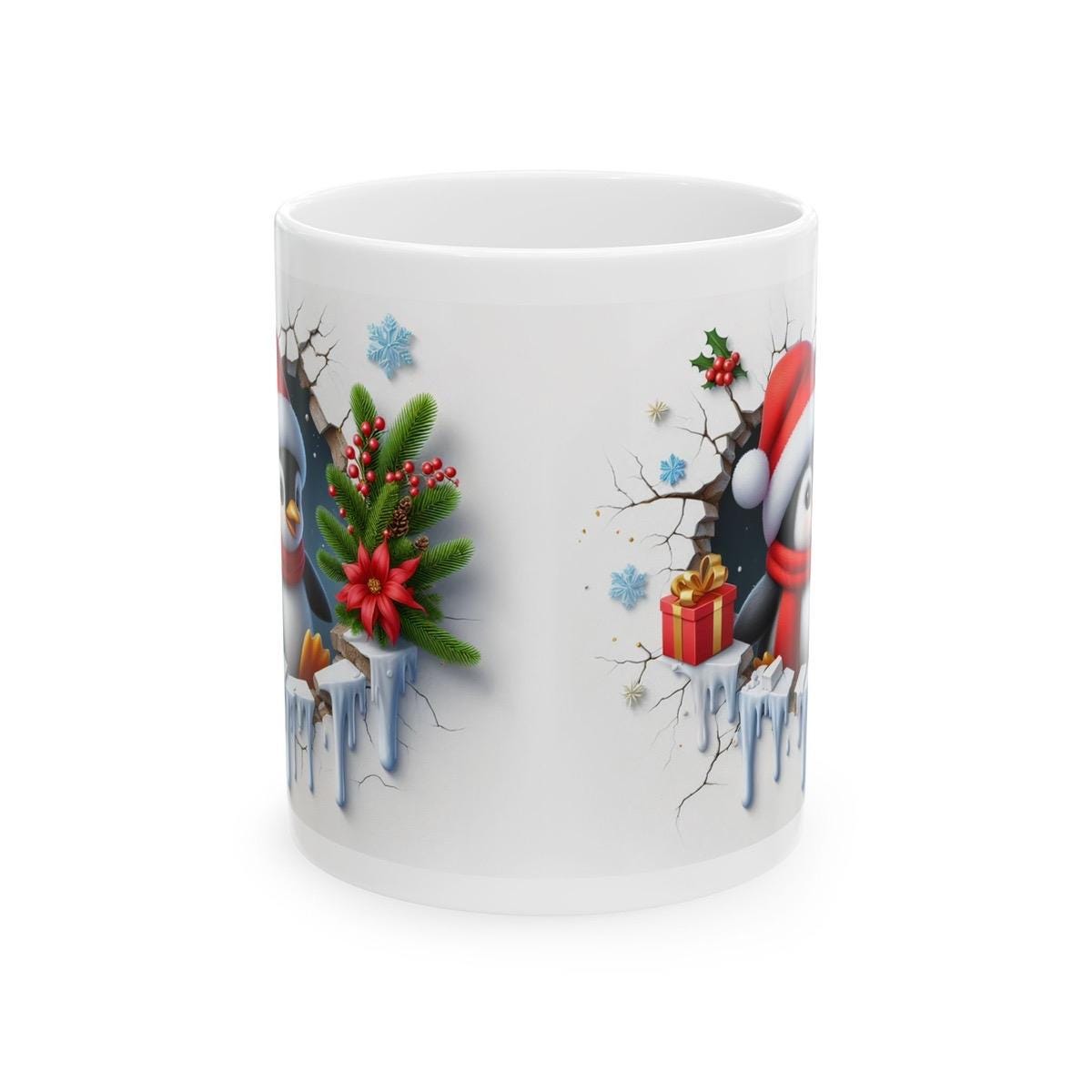 Christmas baby penguin 3d mug - perfect for hot drinks this winter - cup, drinkware tumblers reusable bottles ceramic reuse washable coffee