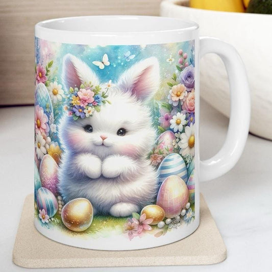 Easter bunny mug - cute gift - perfect for hot drinks - drinkware, tumblers cup bottles reusable washable portable reuse ceramic coffee east