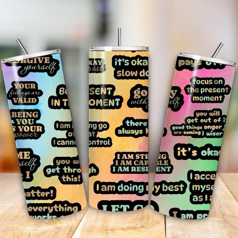 Self love - mental health - 20oz girly tumbler style - perfect for any occasion drinkware flasks mug bottles water bottles bottled stylish b