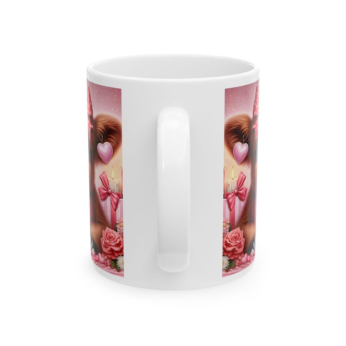 Highland cow valentines mug - love hearts - xmas gifts christmas drinkware washable reusable tumbler cup reuse coffee ceramic cute girly hea