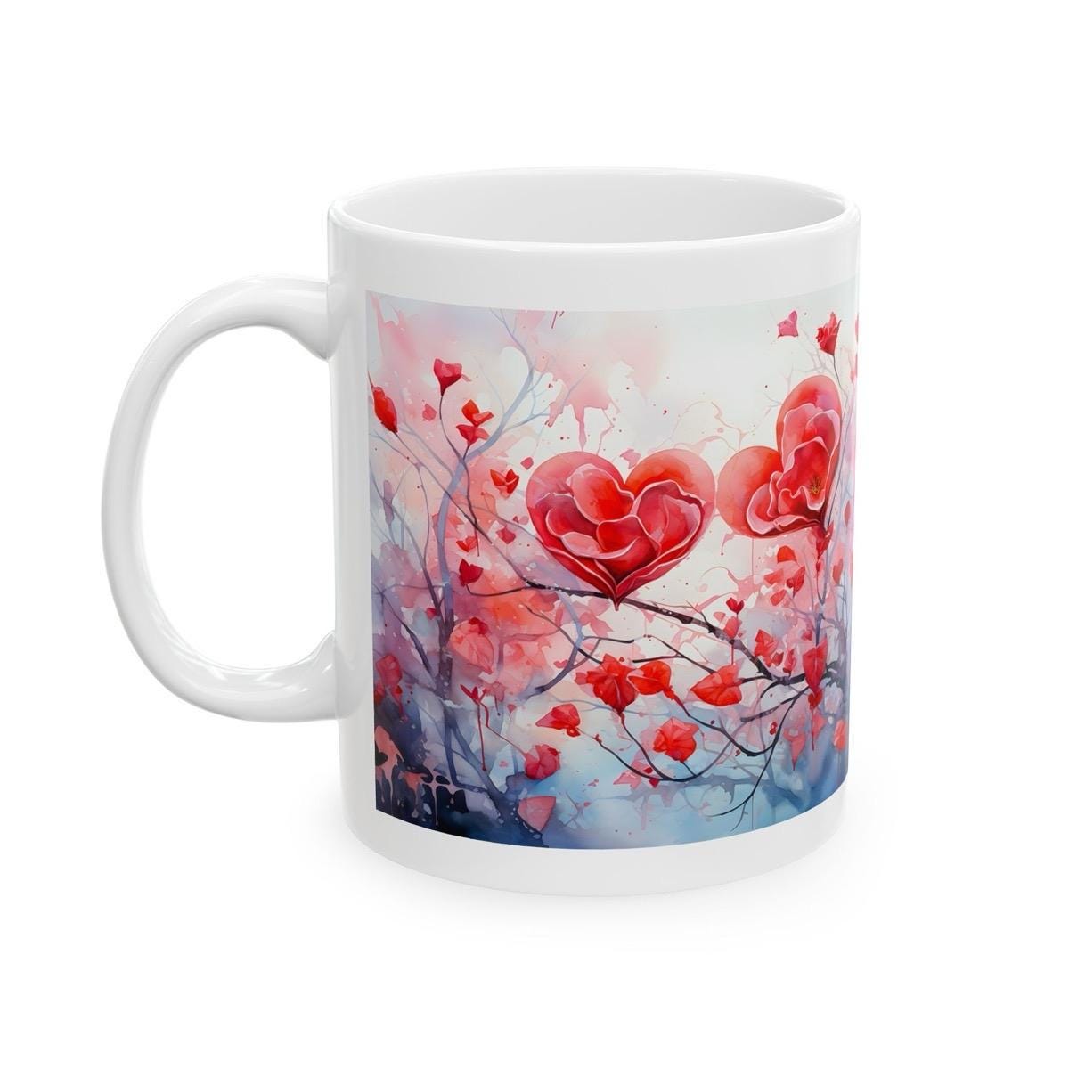 Heart tree mug - cute gifts mugs for xmas secret santa, stocking filler, valentines - perfect for couples - 11 oz - cup, drinkware tumblers
