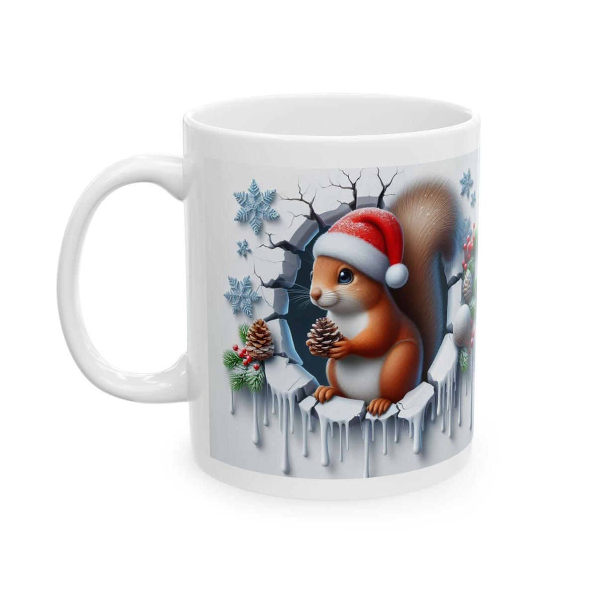 Christmas 3d squirrel mug - perfect for hot drinks this holiday season - tumblers, drinkware reusable cup washable reuse ceramic coffee xmas