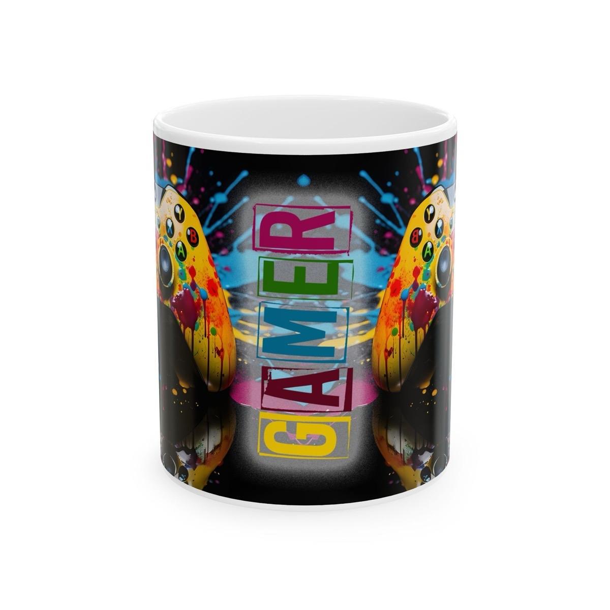 Xbox lover style gamer mug with black and neon design - perfect for gaming and coffee lovers - 11oz - drinkware, cup tumbler ceramic reuse w
