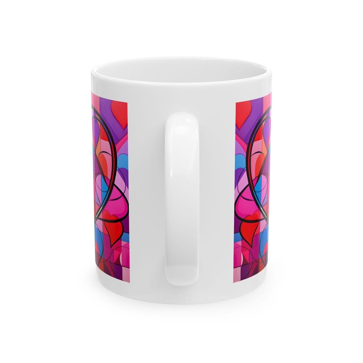 Valentine's day xmas christmas heart mug - cute design - drinkware washable reusable cup tumbler coffee reuse ceramic girly cute mugs gifts