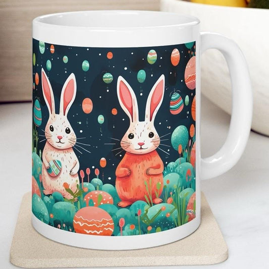 Easter bunny mug - cute gift - perfect for hot drinks - drinkware, tumblers cup bottles reusable washable portable reuse ceramic coffee east