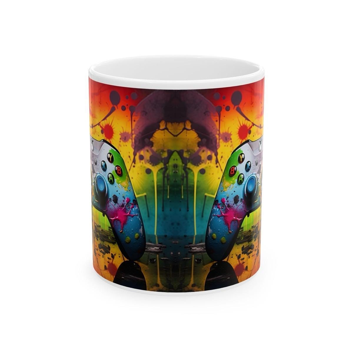 Xbox lover style gamer mug with neon design - perfect for gaming and coffee lovers - drinkware - cup tumblers washable ceramic reuse reusabl