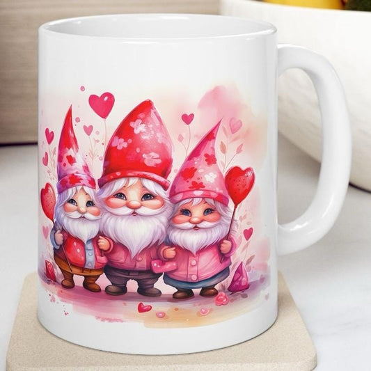 Valentine gnome gonk mug - perfect for your morning drinks - tumblers, drinkware cup bottles reusable gifts boyfriend girlfriend wife husban