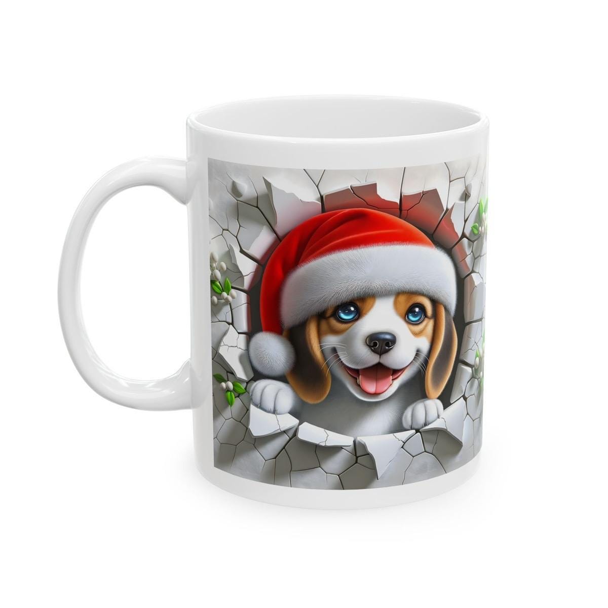 Beagle dog puppy style xmas mug gifts - perfect for the holidays - cup, drinkware tumblers reusable washable ceramic reuse coffee funny cust