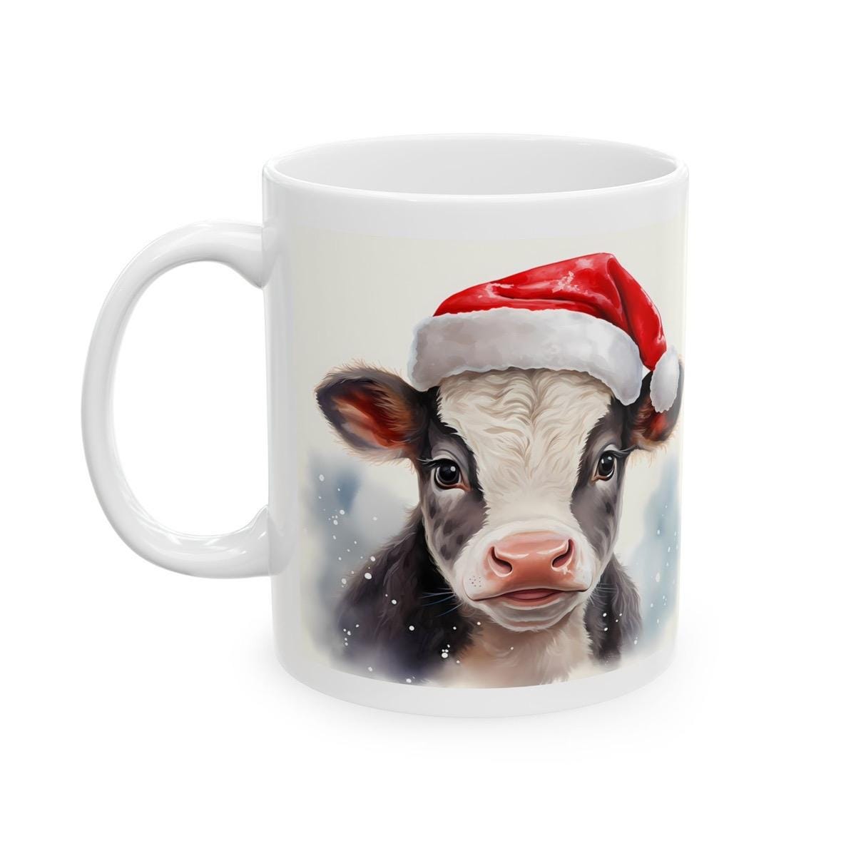 Christmas cow mug - perfect secret santa stocking filler gift - gifts drinkware reusable tumbler reuse washable cup coffee ceramic xmas mugs