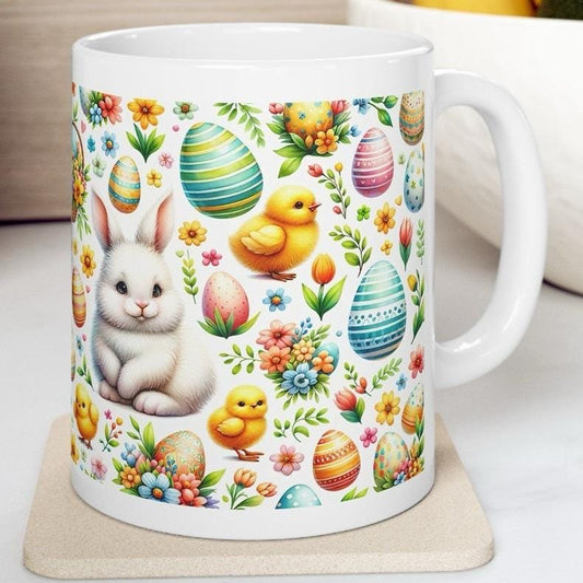 Easter bunny mug - cute gift - perfect for hot drinks - drinkware, tumblers cup bottles reusable washable portable reuse ceramic coffee east
