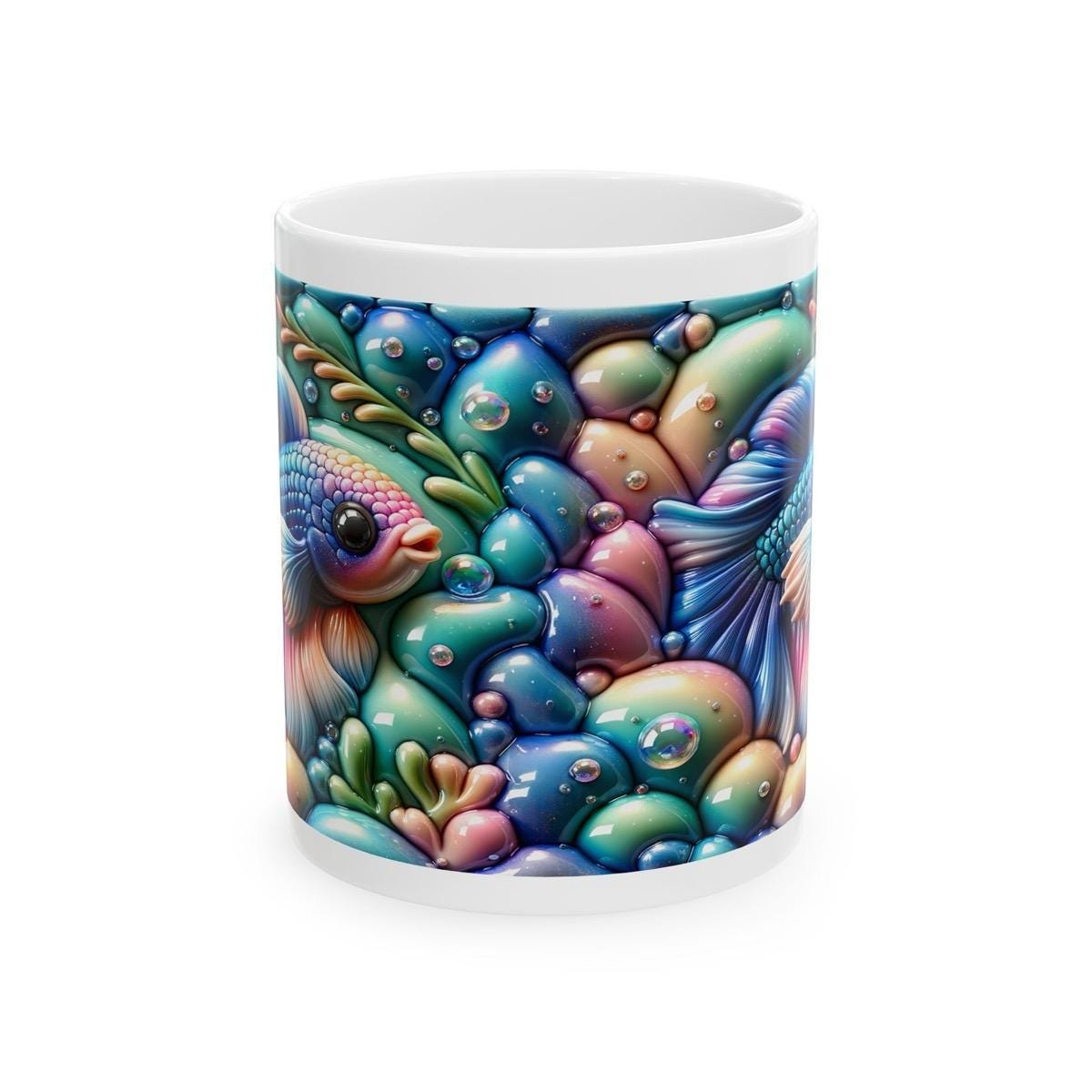 Mystic fish rainbow reef 3d mug - perfect for drinks - drinkware washable reuse cup ceramic coffee tumbler xmas mugs tea festive fun reusabl
