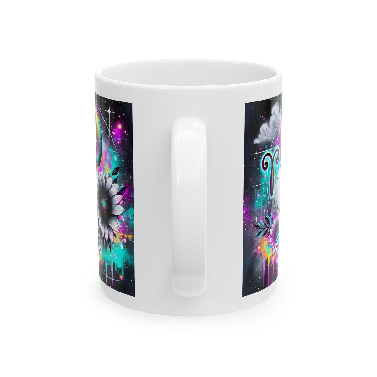 Aries star sign astrology mug - perfect gift for coffee lovers - drinkware washable reusable cup tumbler reuse ceramic funny cute novelty mu