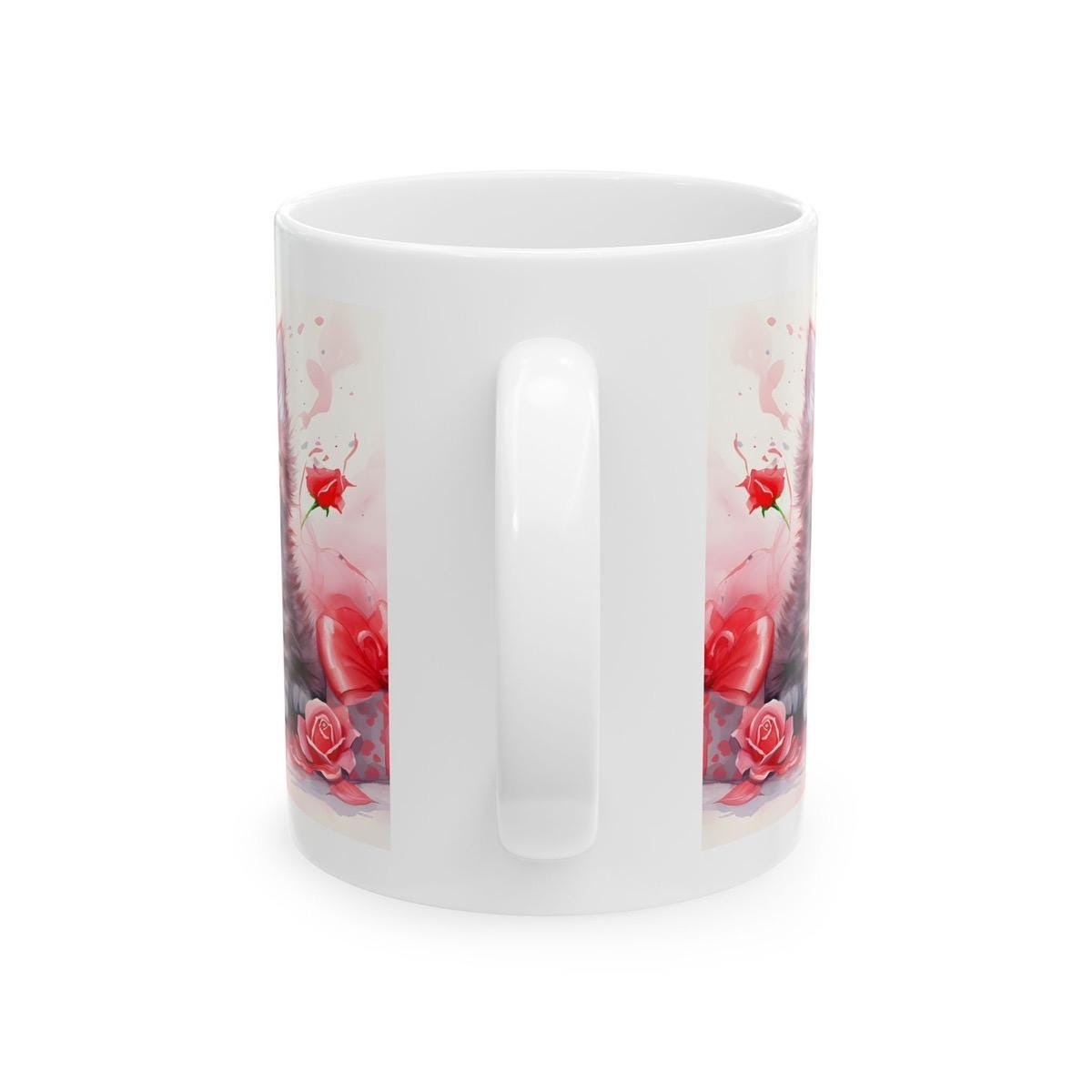 Cute kitten cat mug - perfect xmas valentines christmas gift for secret santa stocking filler drinkware tumbler washable cup reuse reusable