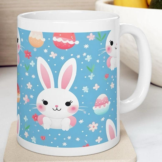 Easter bunny mug - cute gift - perfect for hot drinks - drinkware, tumblers cup bottles reusable washable portable reuse ceramic coffee east