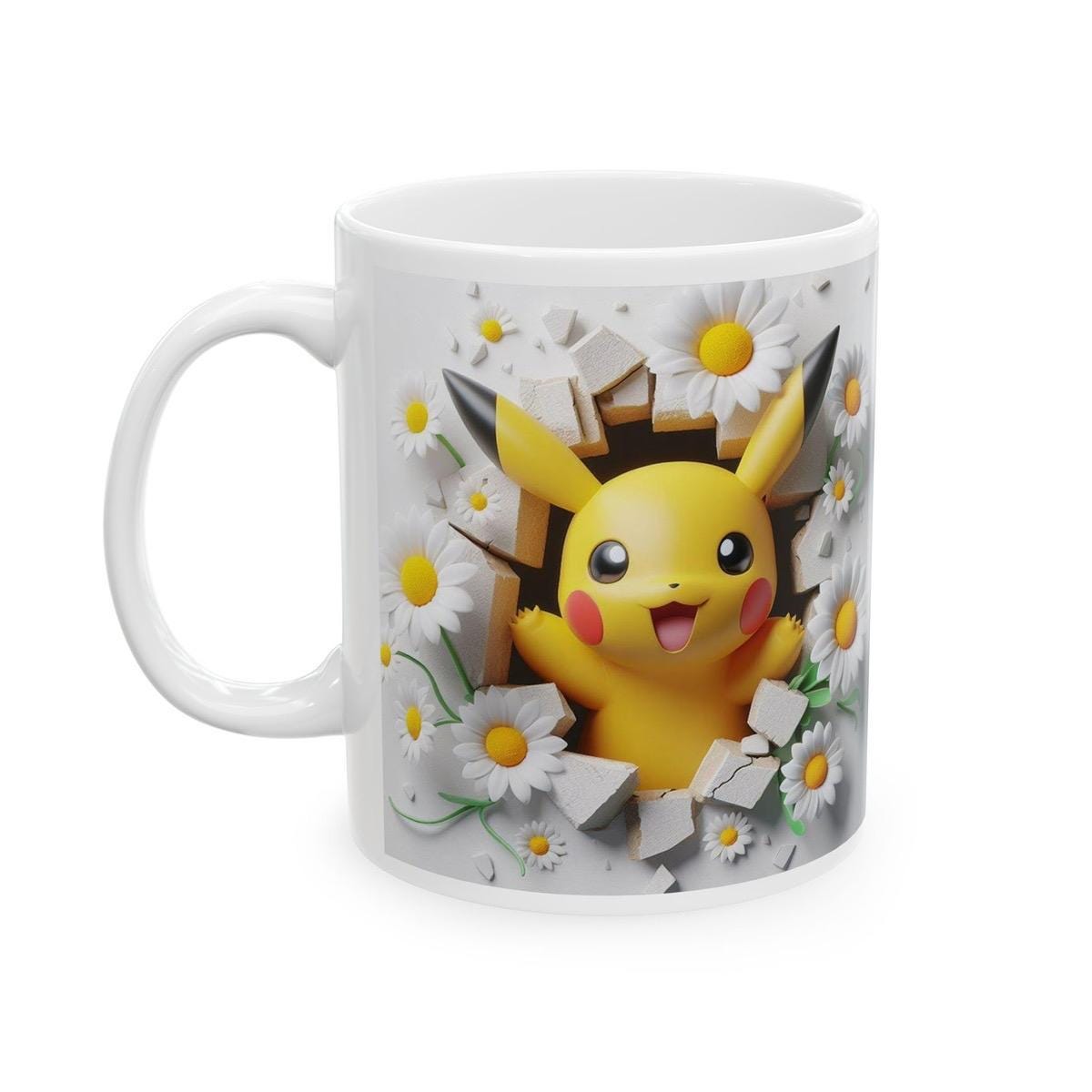 Pikachu style 3d mug - perfect christmas secret santa gift for drink lovers - drinkware reusable reuse washable ceramic cup tumbler coffee x