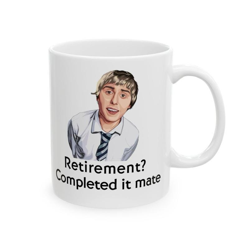 Funny mug - inbetweeners retirement completed it mate mug - funny inbetweeners jay cartwright gift coffee mug drinkware washable reusable tu